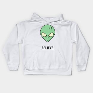 Believe Aliens Fun Apparel Kids Hoodie